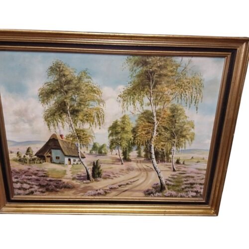 Obraz, domek u cesty