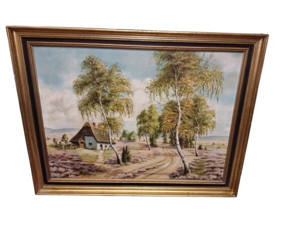 Obraz, domek u cesty